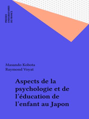 cover image of Aspects de la psychologie et de l'éducation de l'enfant au Japon